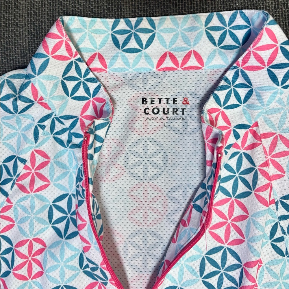 Bette & Court - Short-Sleeve Zip Polo Top - Picture 3 of 4